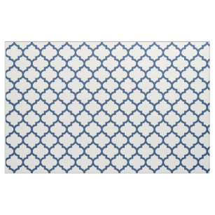 Tissu marocain bleu classique de motif de treillis