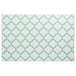 Tissu marocain de motif de treillis de turquoise