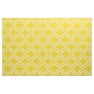 Tissu marocain jaune citron 02 de motif de