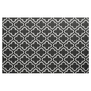 Tissu marocain noir et blanc 02 de motif de