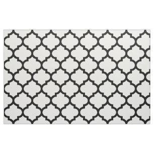 Tissu marocain noir et blanc de motif de treillis