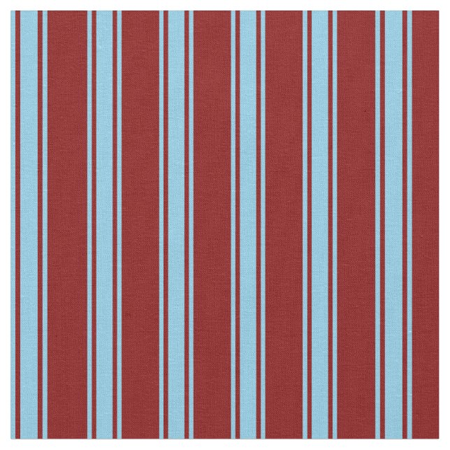 Tissu Maroon et Sky Blue Stripes (Fermer)