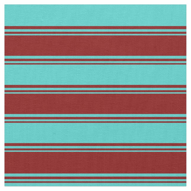 Tissu Maroon & Motif Turquoise de Stripes (Fermer)