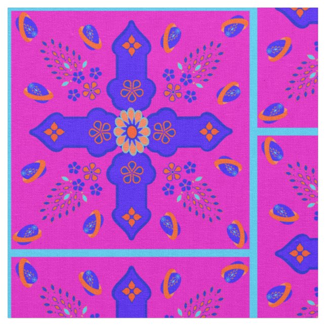 Tissu Marrakech d'inspiration arabe avec les oeufs répét (Fermer)