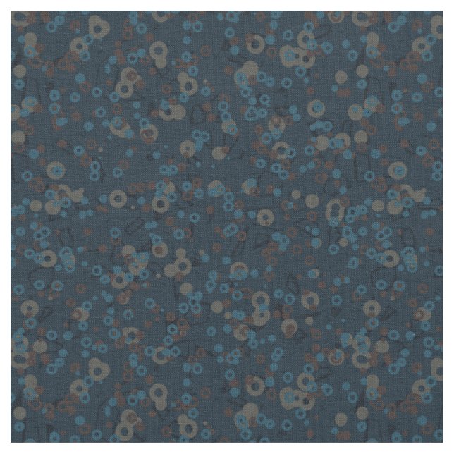 Tissu marron beige bleu géométrique (Fermer)