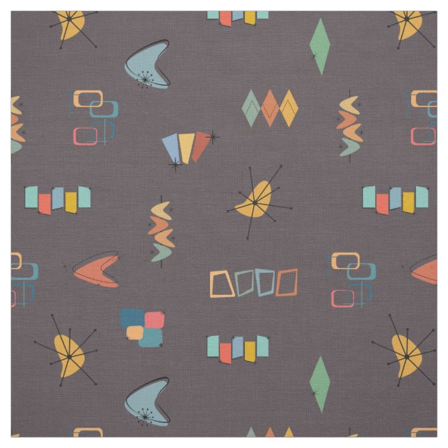 Tissu Marron Foncé Texturé Moderne du Milieu du Siècle (Échantillon)
