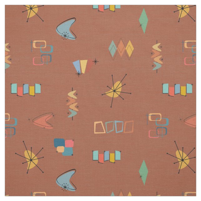 Tissu Marron Selle Texturé Moderne Milieu de Siècle (Échantillon)