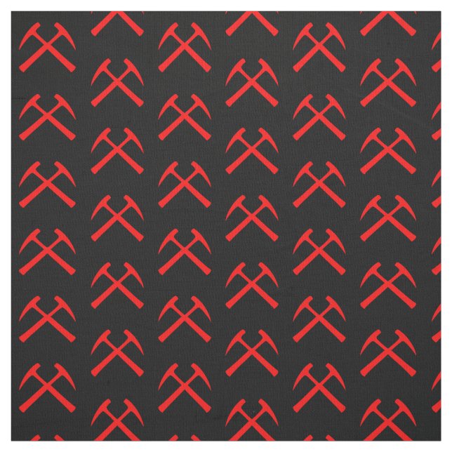 Tissu Marteaux rocheux croisés rouges (Échantillon)