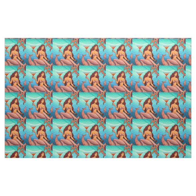 Tissu Martini à cheveux longs Mermaid Thunder_Cove (Fat Quarter)