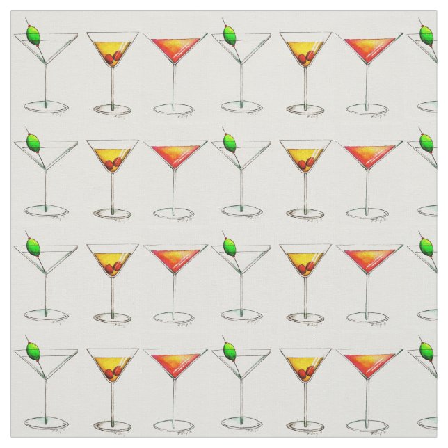 Tissu Martini, Manhattan, Cosmo Cocktails Fabric (Échantillon)