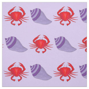Tissu Maryland Crabe Coquilles de mer Seashell Beach Océ