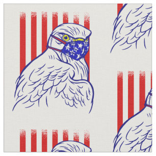Tissu masque de visage d'aigle à chaume patriotique drap