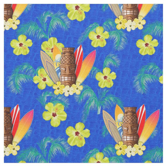 Tissu Masque et planches de surf de Tiki (Fermer)