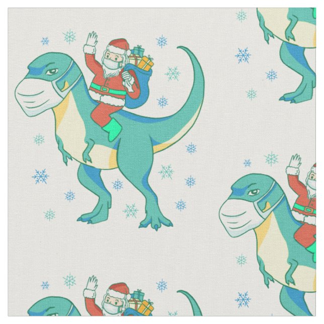 Tissu masque visage de dinosaure de Noël père Noël (Fermer)