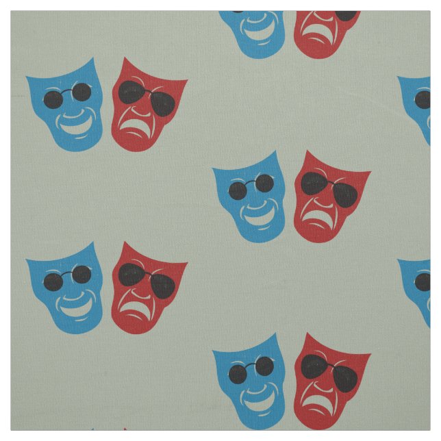 Tissu Masques de drame avec lunettes de soleil (Échantillon)