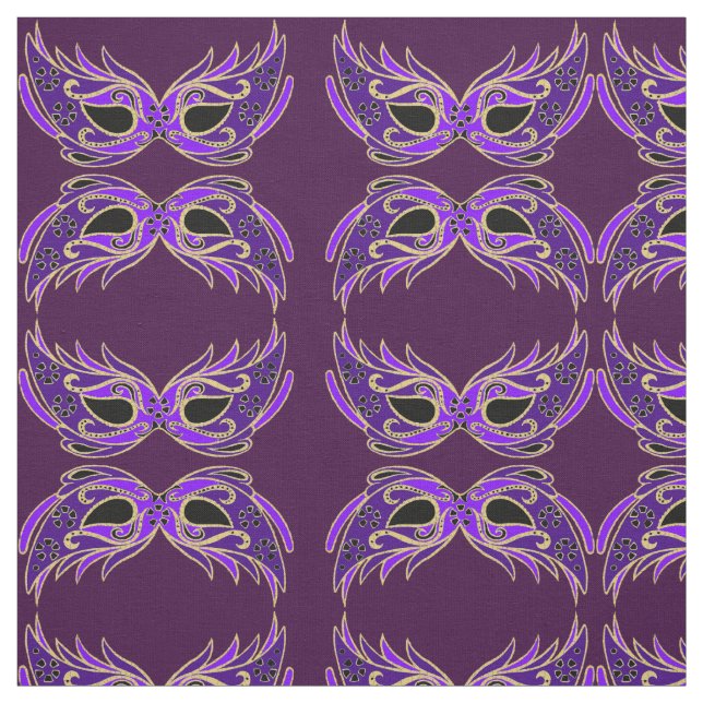 Tissu Masques royaux violets masqués (Échantillon)