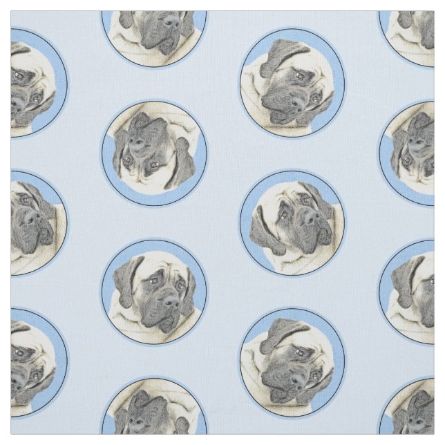 Tissu Mastiff anglais Peinture Fawn Original Pet Dog Art (Échantillon)