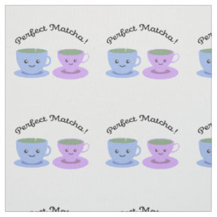 Tissu Matcha mignonne et amusante