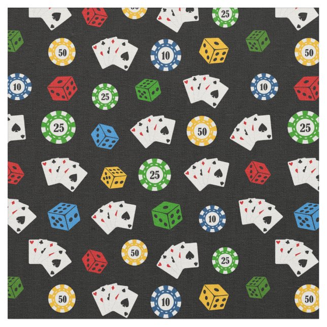Tissu Matériel de motif de jeu de casino mixte (Fermer)