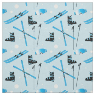 Tissu Matériel de Ski Skis Bottes et Bâtons Motif