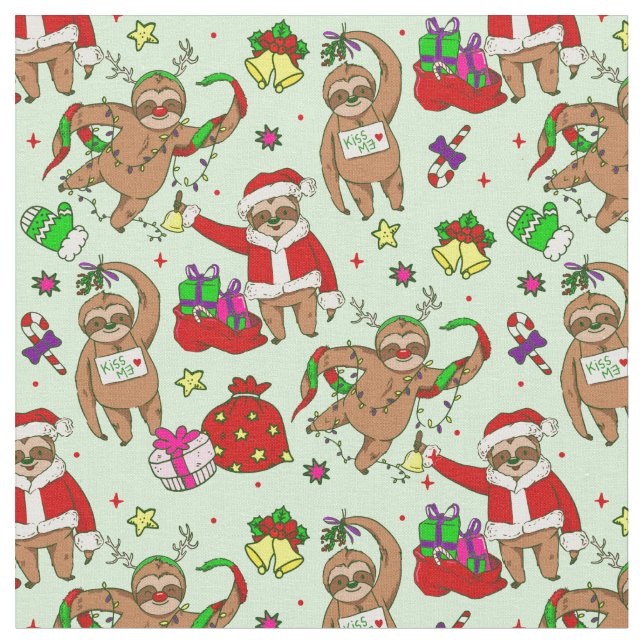 Tissu mauvais noël santa claus (Fermer)