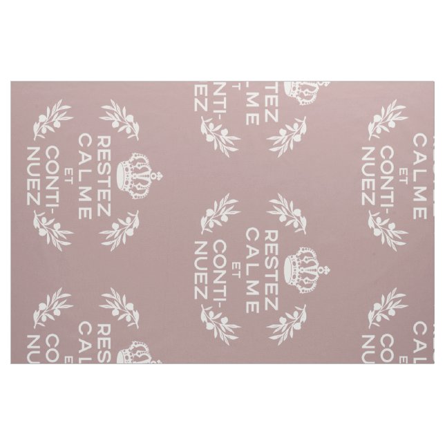 Tissu mauve blanc français Script Gardez le calme et con (Fat Quarter)