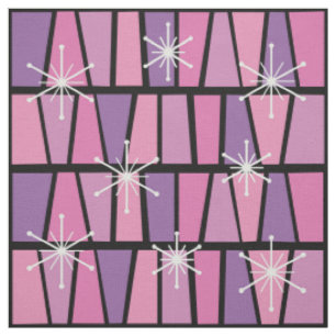 Tissu MCM géométrique Abstrait rose violet