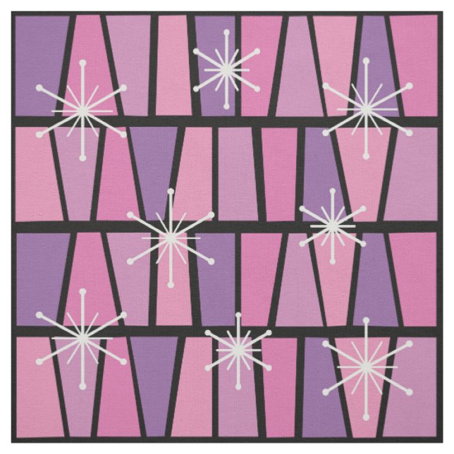 Tissu MCM géométrique Abstrait rose violet (Échantillon)