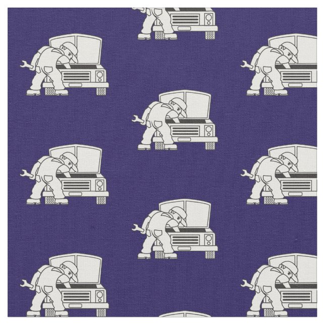 Tissu Mécanique de voiture Bleu Blanc (Fermer)