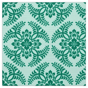 Tissu Médaillon japonais Motif, Aqua et Turquoise