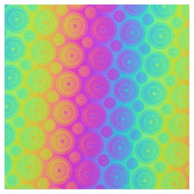 Tissu Médaillons psychédéliques d'arc-en-ciel (Fermer)