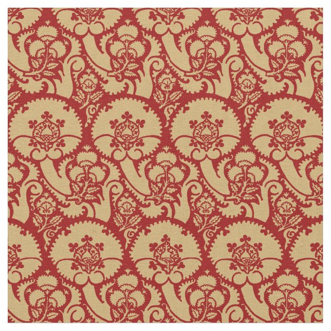 Tissu Médiéval 15ème siècle Floral Brocade Motif (Fermer)
