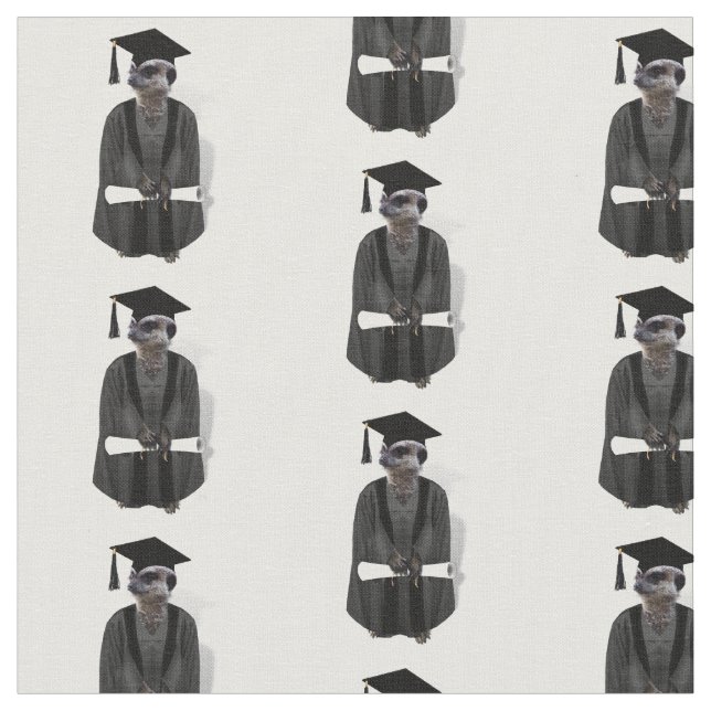 Tissu Meerkat Diplôme avec Diplôme (Fermer)