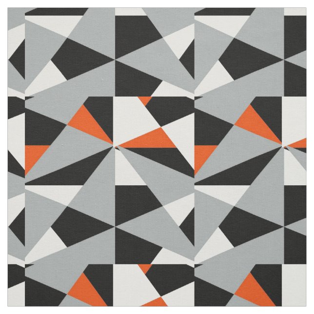 Tissu Mélange blanc noir gris gris orange rétro (Échantillon)