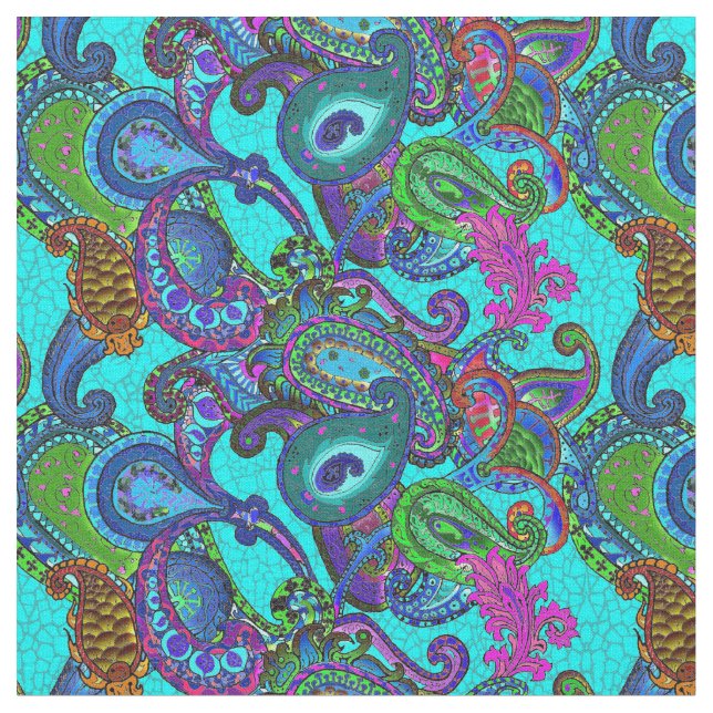 Tissu Mélange Paisley dans le bleu, foncé (Fermer)