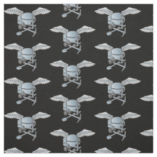 Tissu Mélangeur de béton Motif bleu-gris