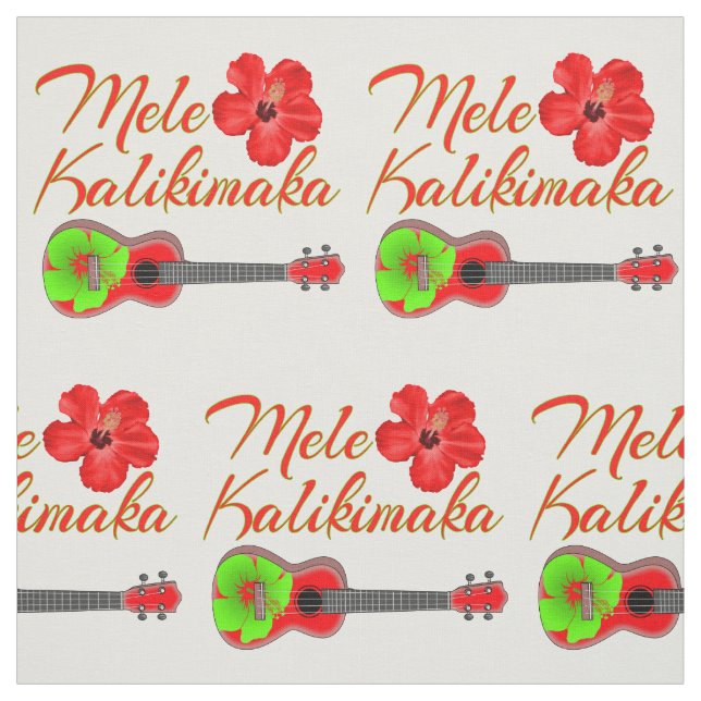 Tissu Mele Kalikimaka Ukulele (Échantillon)