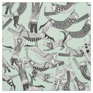 Tissu menthe de partie de chat