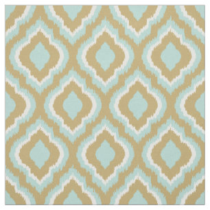 Tissu Menthe et or Ikat marocain