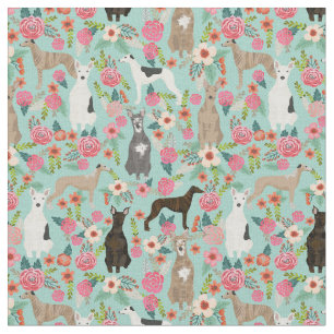 Tissu menthe vintage de flûte de chien blanc