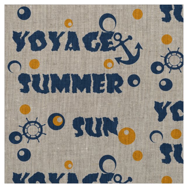 Tissu Mer, Voyage, été, soleil (Échantillon)