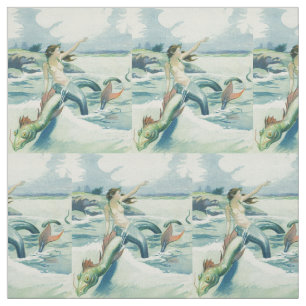Tissu Mermaid Riding Serpent de mer Thunder_Cove