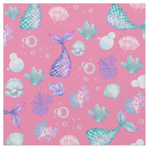 Tissu Mermaids rêve sur Flamant rose rose