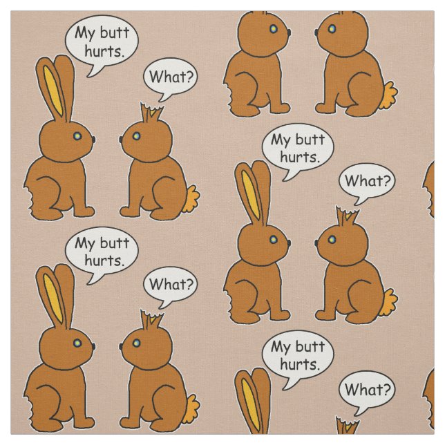 Tissu Mes maux de bout ! - Ce qui ? Motif de lapin (Échantillon)