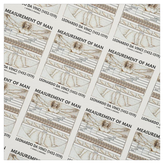 Tissu Mesure d'homme da Vinci de Vitruvian de l'homme (Échantillon)