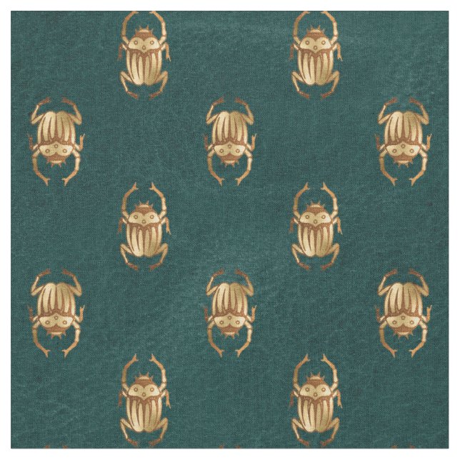 Tissu Métallurgie de l'égyptien Scarab sur vert (Fermer)