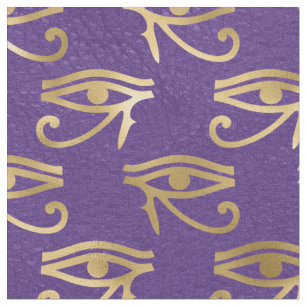 Tissu Métallurgie de l'oeil égyptien sur le violet