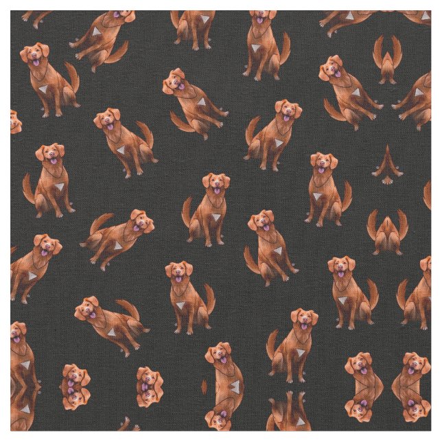 Tissu Mete Artsy Golden Retriever Chien Motif (Fermer)
