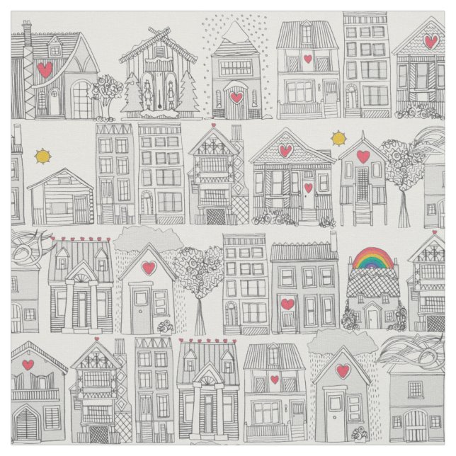 Tissu météo crayon amour (Échantillon)