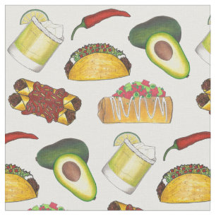Tissu Mexique Tex Mex Nourriture Taco Enchilada Chimicha